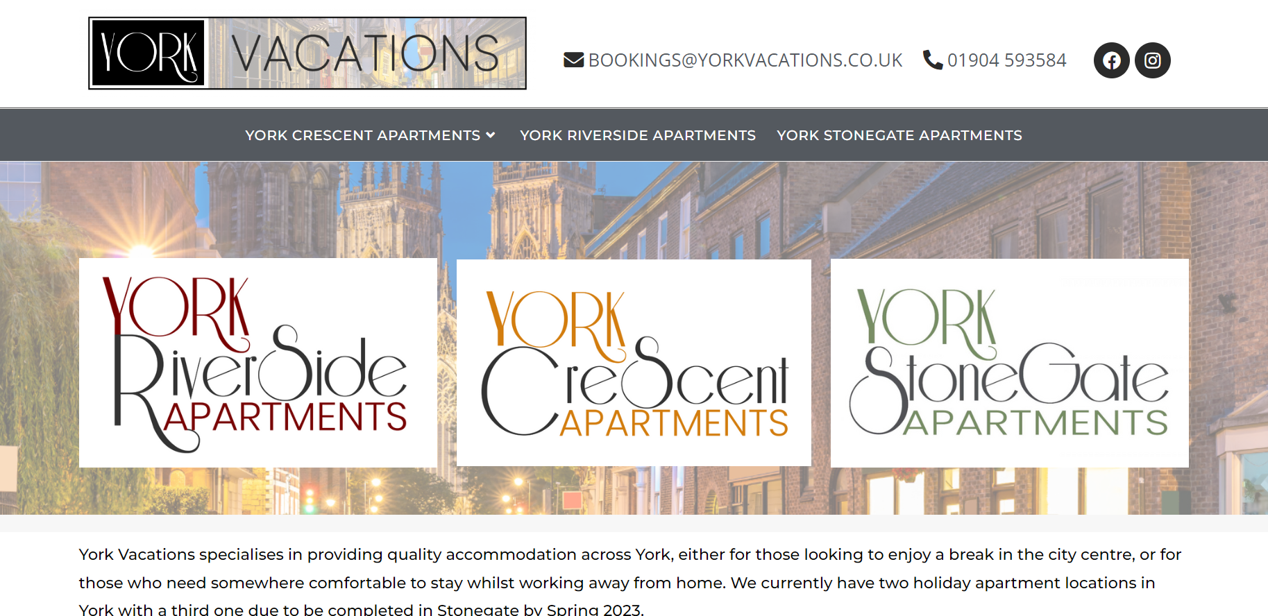 Read more about the article Website Launch – York Vacations